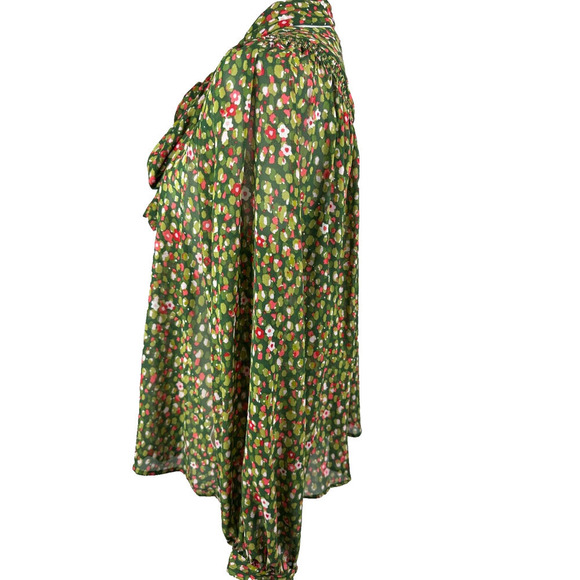 Happy X Nature Kate Hudson Women's Green Floral Peasant Top M New With Tags $78 - Picture 2 of 11